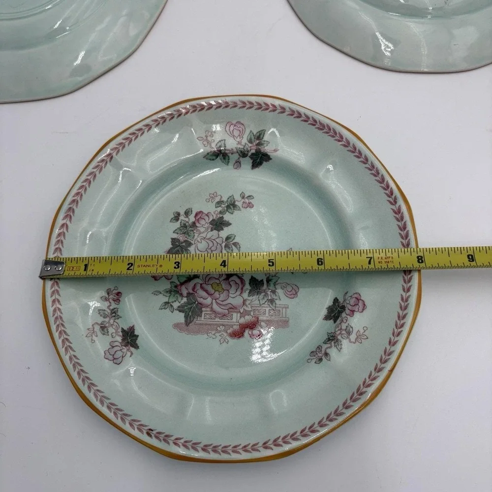 Calyx Ware Salad Plates , METZ, Blue Ironstone, Adams England, 7.75